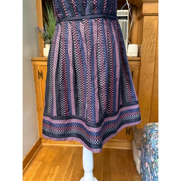 Marc by Marc Jacobs Silk Knee-Length Striped Dotted Pattern Dress Sz. 2 - Picture 3 of 8
